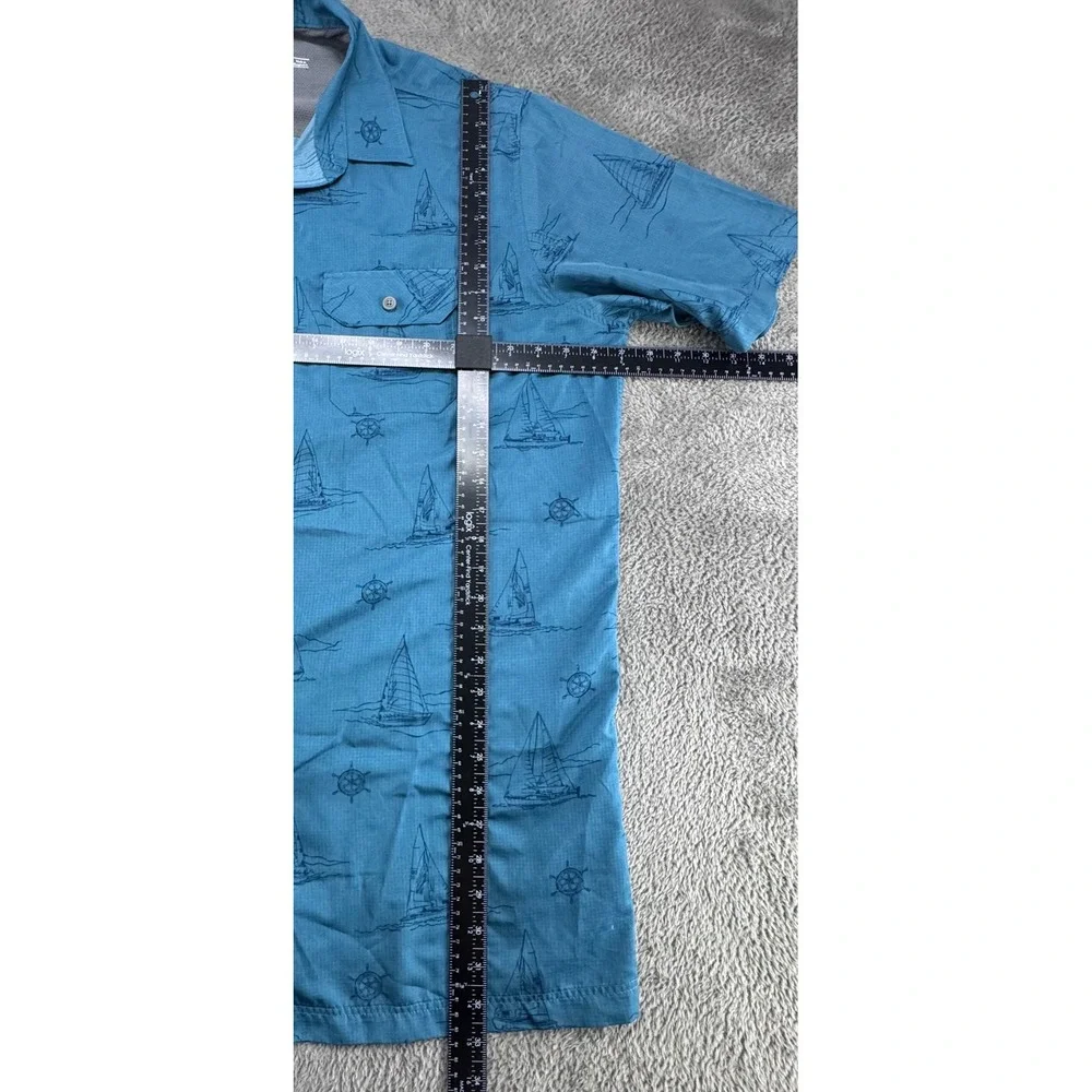 Croft‎ & Barrow Quick Dry Shirt Mens XL Tall Blue Good Nautical Sailboat Ripstop